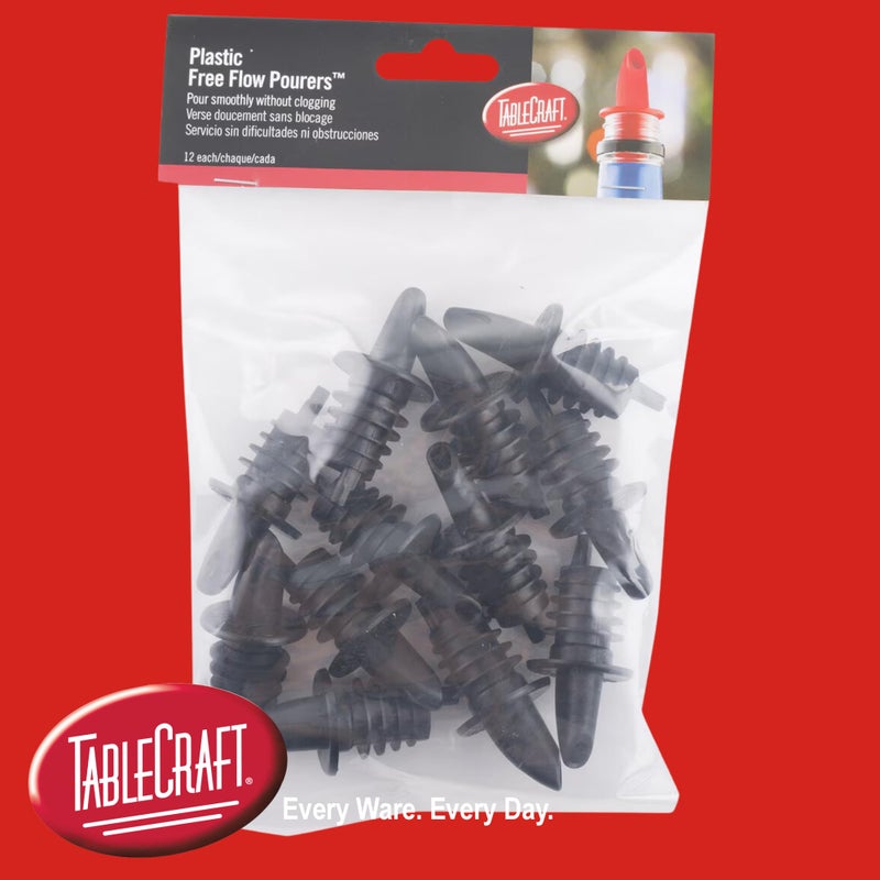 TableCraft 35C Cash & Carry Free Flow Pourer, Economy, Hand wash only, Plastic, Clear, BPA Free (Priced per Each, Packed 12 pourers per polybag) - Image 3